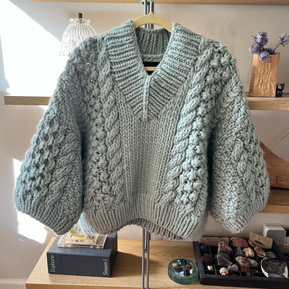 I Love Mr Mittens Honey Sweater - Seafoam XS/S NWT - Picture 7 of 14